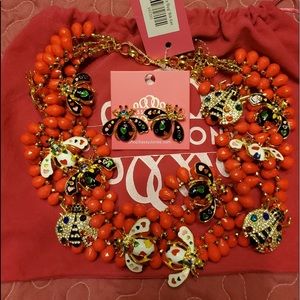 Sassy Jones Dainty Bug necklace with Earrings (NWT